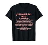 September Girl Facts Birthday Gifts Born In September Virgo T-Shirt