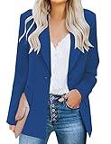 luvamia Women's Casual Long Sleeve Lapel Button Slim Work Office Blazer Jacket Business Casual Jackets for Women Classic Blue Size Medium Size 8 Size 10