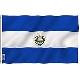 Anley Fly Breeze 3x5 Foot El Salvador Flag - Vivid Color and Fade proof - Canvas Header and Double Stitched - Salvadoran National Flags Polyester with Brass Grommets 3 X 5 Ft