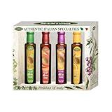 Mantova Organic Flavored Extra Virgin Olive Oil Variety Pack – Garlic, Basil, Chili, and Lemon (8.5 oz Bottles, Pack of 4) – Perfect for Cooking, Dressing, and a Great Gift Item