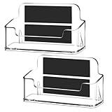 Colingmill 2 Pcs Acrylic Magnetic Business Card Holder Clear Plastic Business Card Display Stand for Home Office Retail Shops Vendor Booth, Fits 30–50 Sheets (Classic Style)