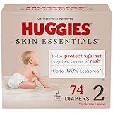 Huggies Size 2 Diapers, Skin Essentials Baby Diapers, Size 2 (12-18 lbs), 74 Count, Packaging May Vary