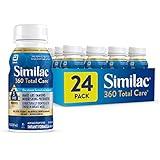 Similac 360 Total Care Infant Formula, Has 5 HMO Prebiotics, Our Closest Prebiotic Blend to Breast Milk, Non-GMO, Baby Formula, Ready to Feed, 8-fl-oz Bottle, Pack of 24