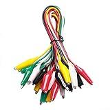 WGGE WG-026 10 Pieces and 5 Colors Test Lead Set & Alligator Clips,20.5 inches / 22 AWG Copper Wire. The Clips soldered and Stamped to The Wires. (1 Pack)