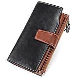 SENDEFN Women Leather Wallets RFID Blocking Clutch Card Holder Ladies Purse with Zipper Pocket