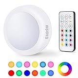 Cadrim Puck Lights, LED Color Changing Puck Lightings and Dimmable Under Cabinet Lights Battery Powered Under Counter Lights with Wireless Remote Controls for Kitchen(1 Pack)