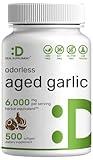 DEAL SUPPLEMENT Odorless Aged Garlic Pills, 6,000mg Per Serving, 500 Softgels – 24:1 Garlic Oil Extract – Fresh Allium Sativum Bulb Source – Heart & Immune Antioxidant Supplements – Non-GMO