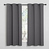NICETOWN Thermal Insulated Grommet Blackout Curtains for Bedroom (2 Panels, W42 x L63 -Inch, Grey)