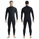 Lemorecn Men’s Surfing Wetsuit Super Stretch Neoprene 4/3mm Chest Zip Full Wetsuit for Men(MC0401-3XL)