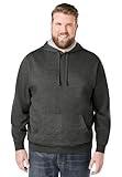 KingSize Men's Big & Tall Fleece Pullover Hoodie - 6XL, Heather Charcoal