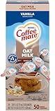 Nestle Coffee mate Plant Based Liquid Coffee Creamer Singles, Vanilla Flavored Oat Milk, 50 Ct Box with Coffee Scoop