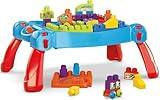 MEGA BLOKS First Builders Toddler Blocks Toy Set, Build ‘n Learn Activity Table with 30 Pieces and Storage, Blue, Ages 1+ Years (Amazon Exclusive)