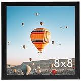 JCJMY 8x8 Picture Frame Black for Wall Hanging or Tabletop, Wall Mounting Horizontally or Vertically, 8 x 8 Square Wall Gallery Poster Photo Frame with Shatter Resistant Plexiglass, Black