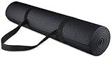 Fitvids All-Purpose 1/4-Inch High Density Anti-Tear Exercise Yoga Mat with Carrying Strap, Black