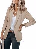 Cicy Bell Womens Casual Blazers Open Front Long Sleeve Work Office Suit Jackets Blazer Khaki