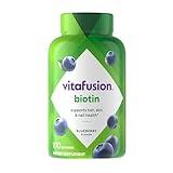 vitafusion Extra Strength Biotin Gummy Vitamins, Berry Flavored, 5,000 mcg Biotin Vitamins, America’s Number 1 Gummy Vitamin Brand, 50 Day Supply, 100 Count (packaging may vary)
