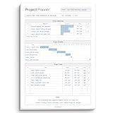 Project Planner Notepad - Project Management Organizer Desk Pad - Manage Project Tasks and Meeting Deadlines Effectively - 50 Sheets of Premium 120gsm Paper | Management | A4 Mono