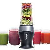 Ninja Fit Compact Personal Blender, Portable Blender for-Smoothies, Shakes, Food Prep, and Frozen Blending, 700-Watt Base, (2) 16-oz. Cups and Spout Lids, Black QB3001SS