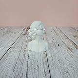Tolioos Desktop Plaster Statues, Mini Plaster Figurines for Shelf, Office, Living Room (White)