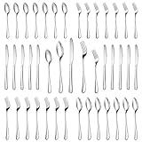 MUTNITT 30 Pcs Silverware Set Service for 6,Premium Stainless Steel Flatware Set,Mirror Polished Cutlery Utensil Set,Durable Kitchen Eating Tableware Set,Include Fork Knife Spoon Set,Dishwasher Safe