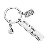Billionaire In Progress Keychain - Entrepreneur & Business Owner Gift