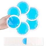 NEWGO Small Ice Packs for Injuries, 6 Pack Round Ice Packs for Face, FSA HSA Eligible Hot Cold Pack Circular Cold Compress with Cloth Backing & Sleeve for Pain Relief, Toothaches, Breast Surgery