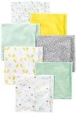 Simple Joys Kid's 7 pack flannel receiving blankets Accessory, Grey/White/Mint, One Size
