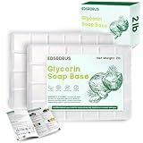 2lb Glycerin Soap Base - Unscented Melt and Pour Soap Base for DIY Crafting, Easy to Cut, Vegan and Cruelty-Free, Moisturizing and Gentle on Skin for Soap Making Supplies (Transparent, 2 Pound)