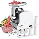 Electric Meat Grinder, 2300W Max, Heavy Duty Sausage Stuffer with 2 Blades, 3 Grinding Plates, Sausage Tube & Kubbe Kit, Home Kitchen Meat Mincer with Handle (Black)