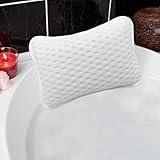 Bath Pillows for tub,Home Spa Pillows for Bathtub, Hot Tub,Head and Neck Support with 2 Strong Suction Cups,White