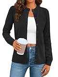 LILLUSORY Women's Cardigan Sweaters Lightweight Fall Oufits Clothes Fashion Trendy Long Sleeve Tops Casual Jackets Small Black