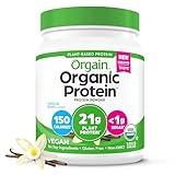 Orgain Organic Vegan Protein Powder, Vanilla Bean - 21g Plant Based Protein, 4g Prebiotic Fiber, No Lactose Ingredients, No Added Sugar, Non-GMO, For Shakes & Smoothies, 1.02 lb (Packaging May Vary)