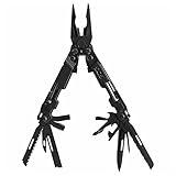 SOG PowerAccess Deluxe All-Around Heavy Duty Stainless Steel Multi-Tool w/Nylon Sheath, Two Knife Blades, Can & Bottle Opener, Black