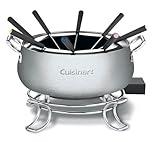 Cuisinart Fondue Pot, 3 Quart, For Chocolate, Cheese, Broth, Oil, Stainless Steel, CFO-3SSP1