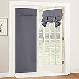 RYB HOME French Door Curtain - Privacy Thermal Insulated Door Window Curtain for Patio Front Tricia Sidelight Panel, W26 x L69 inch, 1 Panel, Gray