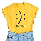 BLACKMYTH Women's Graphic Funny T Shirt Cute Tops Teen Girl Tees Yellow XX-Large