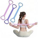 CXHL Figure 8 Fitness Resistance Band, Elastic Bands for Exercise, Stretching Strap, for Arm,Shoulder, Back,Leg Stretching, Exercise Equipment for Yoga, Pilates,Physical Therapy,Stretching（3 Pack）