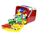 Viking Vehicles & Boats Bucket Set - 15 Piece Assortment of 4" Primary Color Cars, Trucks and Boats