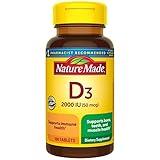 Nature Made Vitamin D3 2000 IU (50 mcg), Dietary Supplement for Bone, Teeth, Muscle and Immune Health Support, 100 Tablets, 100 Day Supply