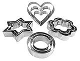 Metal Cookie Cutters Set- Heart, Star, Round, Flower - 12Pcs Cookie Cutters - Heart Cookie Cutter Star Cookie Cutter Round Small Cutter Flower Cookie Cutter Star Heart Shaped Cookie Cutters for Baking