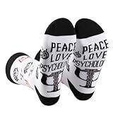 PXTIDY 1 Pairs Peace Love Psychology Sock Psychologist Gift School Psychology Gift Psychology Sock Mental Health Gift (Cotton, PSYCHOLOGY socks)