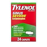 Tylenol Sinus Severe Daytime Cold & Flu Relief Medicine Caplets, Non-Drowsy Pain Reliever, Fever Reducer Expectorant & Decongestant, Acetaminophen, Guaifenesin & Phenylephrine HCl, 24 ct