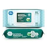 MED PRIDE Disposable XL Premoistened Washcloths 8” x 12” Pack of 80 - Adult Cloth Wipes For Sensitive Skin- Extra Soft Incontinence Wipes