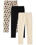 The Children's Place Girls' Assorted Everyday Pull On Leggings, Leopard/Black/White Dot 3-Pack