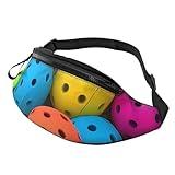 Pickleball Balls Colors Pattern Fanny Pack for Men Women Fashion Running Waist Packs Waterproof Crossbody Bags Everywhere Belt Bag with Adjustable Strap Sports Hip Pack for Travel Wallet