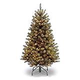 National Tree Company Pre-Lit Artificial Full Christmas Tree, Green, North Valley Spruce, White Lights, Includes Stand, 4.5 Feet