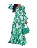 Womens See Through Deep V Neck Printed Floral Maxi Dress Party Dresses High Waisted Plus Size Black
