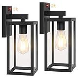 13" Upgraded Motion Sensor Outdoor Wall Lights, 2-Pack Dusk to Dawn Porch Lights Outdoor Wall Sconce Lanterns, 3 Lighting Modes Exterior Lighting Fixtures, Black Outside Lights for House Patio Garage