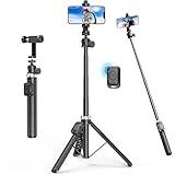 62" Phone Tripod - MIIASI Extendable Tripod for iPhone and Selfie Stick Tripod with Remote, 360° Ball Head Upgraded Cell Phone Tripod for Video Recording, iPhone 14/13/12 Pro Max/Android