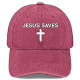 Jesus Saves and I Spends Outdoor Hat for Women Adjustable Cap Wine Red